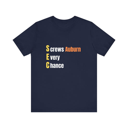 Auburn SEC Short Sleeve Tee - Casual Top for Fans, Game Day Shirt, College Apparel, Unisex T-Shirt, Gift for Sports Lovers